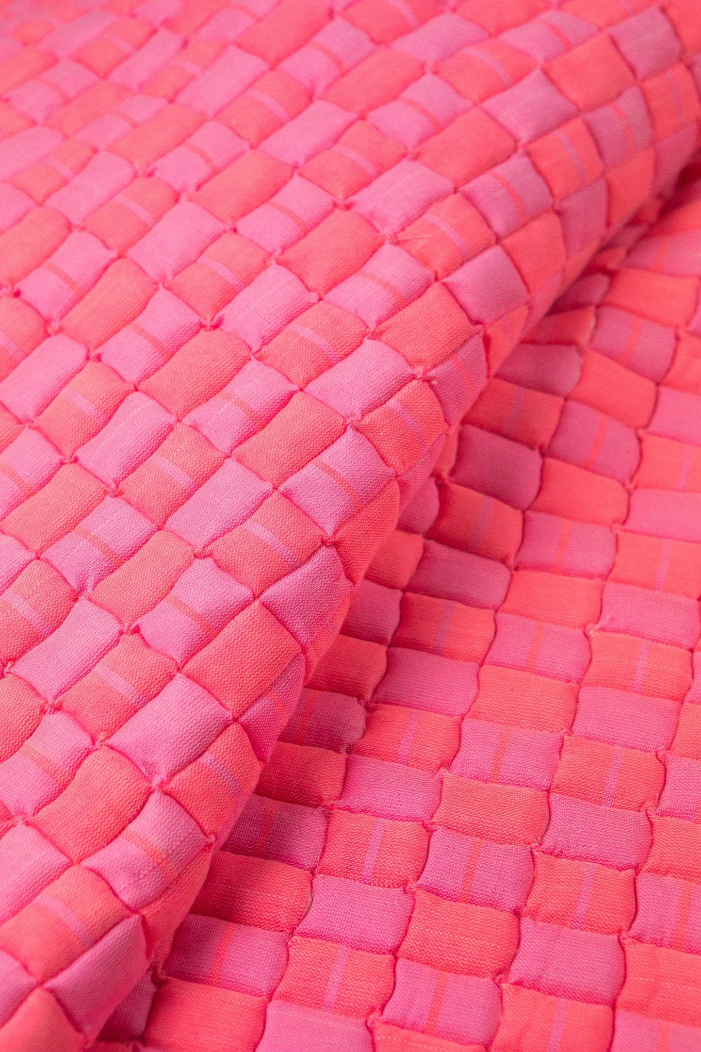 Quilted Sujani Throw Blanket - Neon Pink