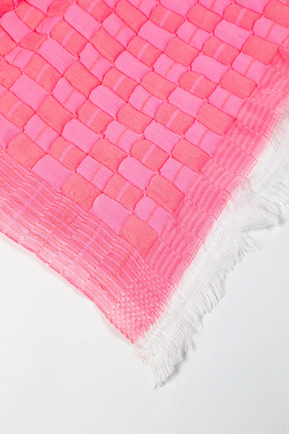 Quilted Sujani Throw Blanket - Neon Pink
