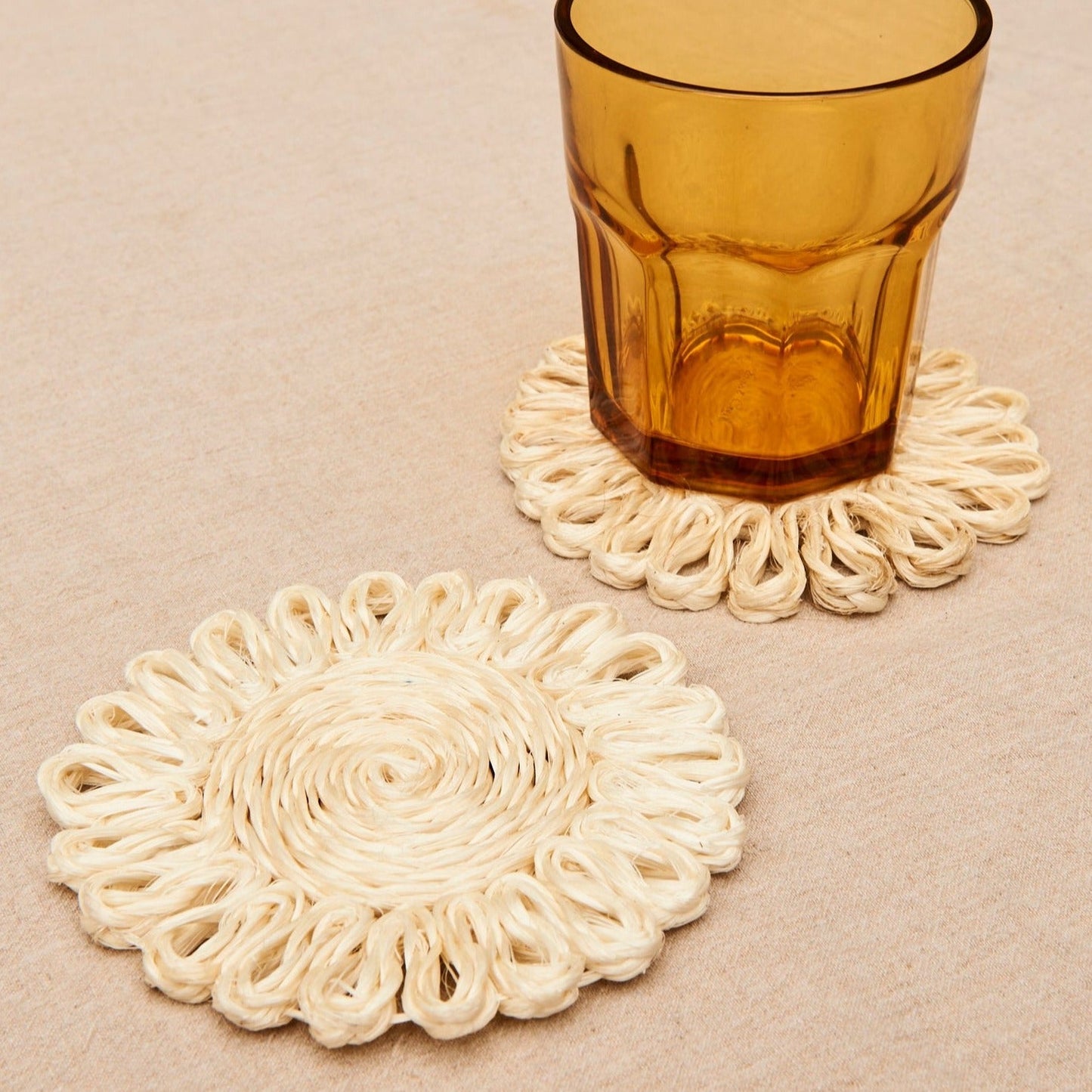 Fleur Abaca Coaster, Set of 2