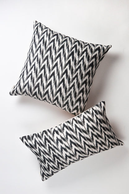 Toto Black + White Ikat Pillow