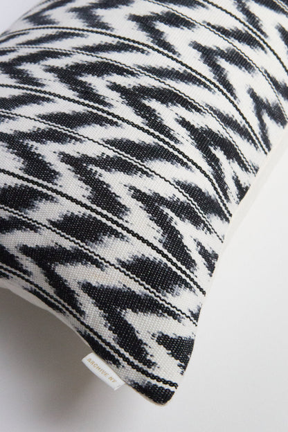 Toto Black + White Ikat Pillow