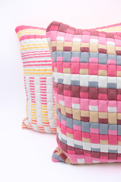 Pink Tetris Sujani Puff Pillow