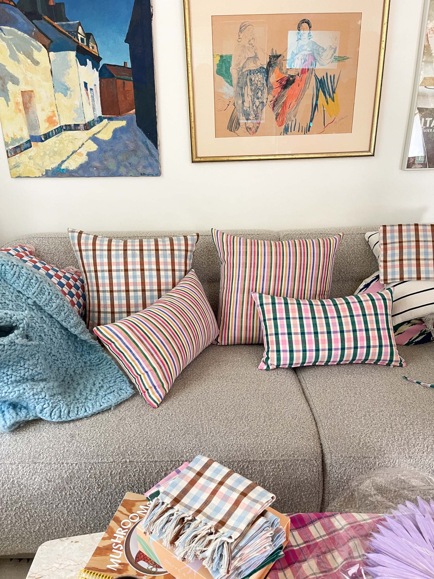 Valentina Rainbow Stripe Pillows