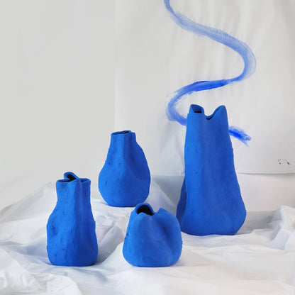 Louise Matte Blue Porcelain Vase