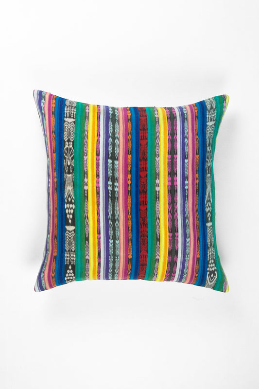 Vintage Rainbow 90s Ikat Pillow - 20" x 20"