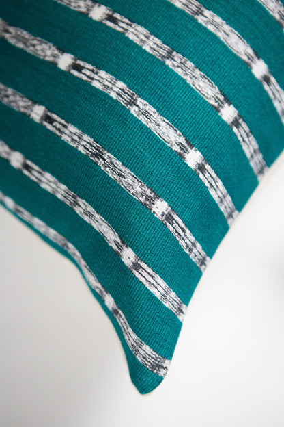 Vintage Teal Green Ikat Pillow