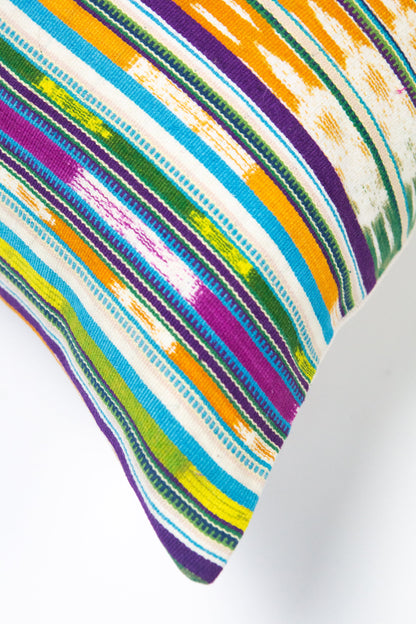 Vintage Green and Peach Ikat Pillow