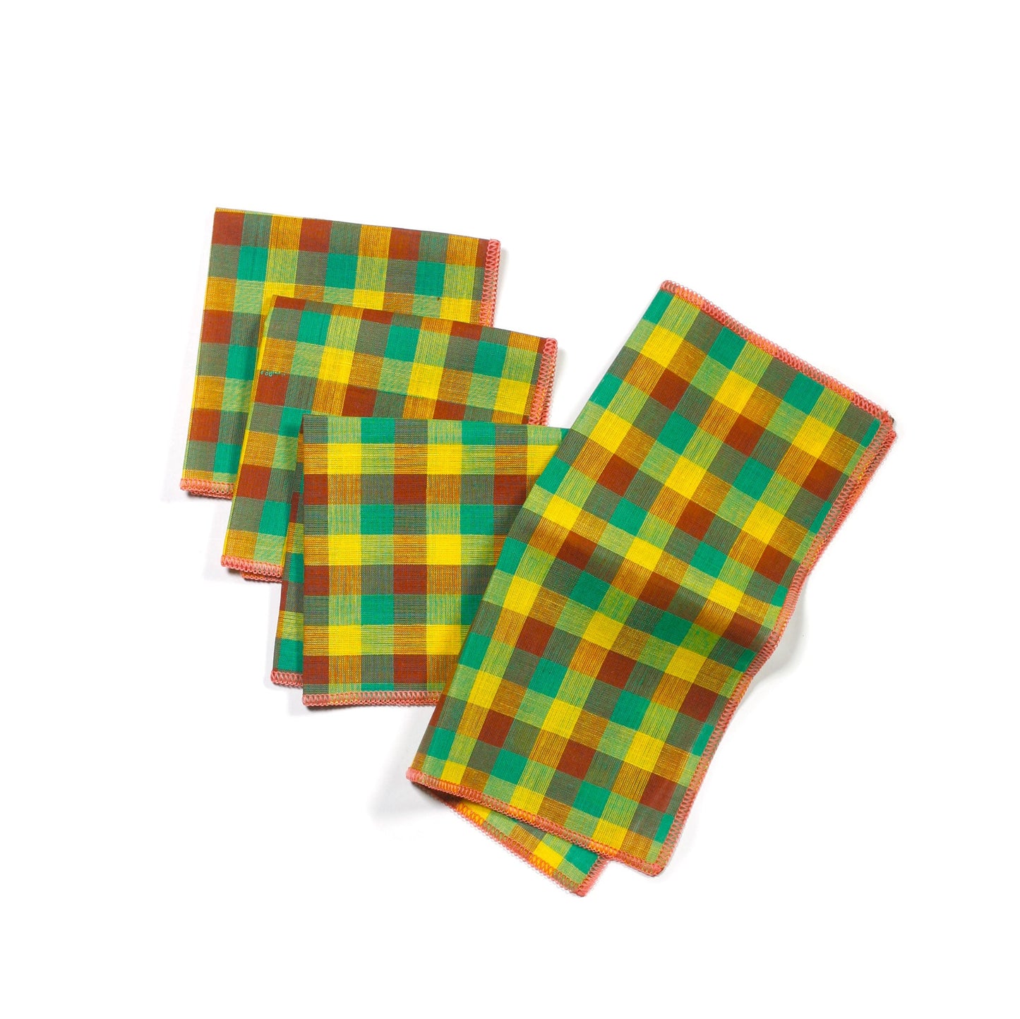 Heatwave Multi-color Gingham Cocktail Napkins, Set of 4