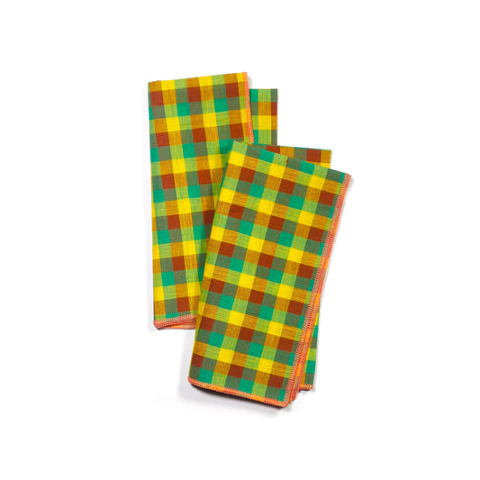 Heatwave Multi-color Gingham Dinner Napkins, Set of 2