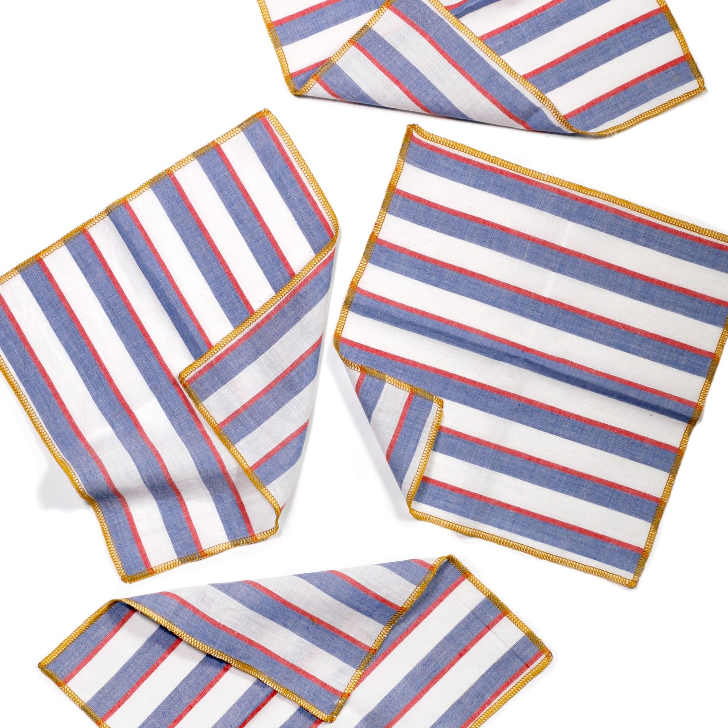 Mondrian Primary Colors Striped Cocktail Napkins, Set of 4