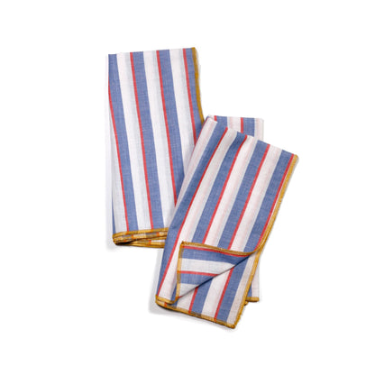 Mondrian Primary Colors Striped Dinner Napkins, Set of 2