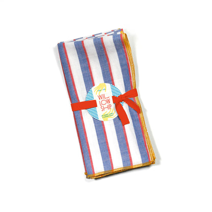 Mondrian Primary Colors Striped Dinner Napkins, Set of 2