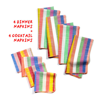 Table for 4 Bundle: Rainbow Sherbet Cloth Napkins