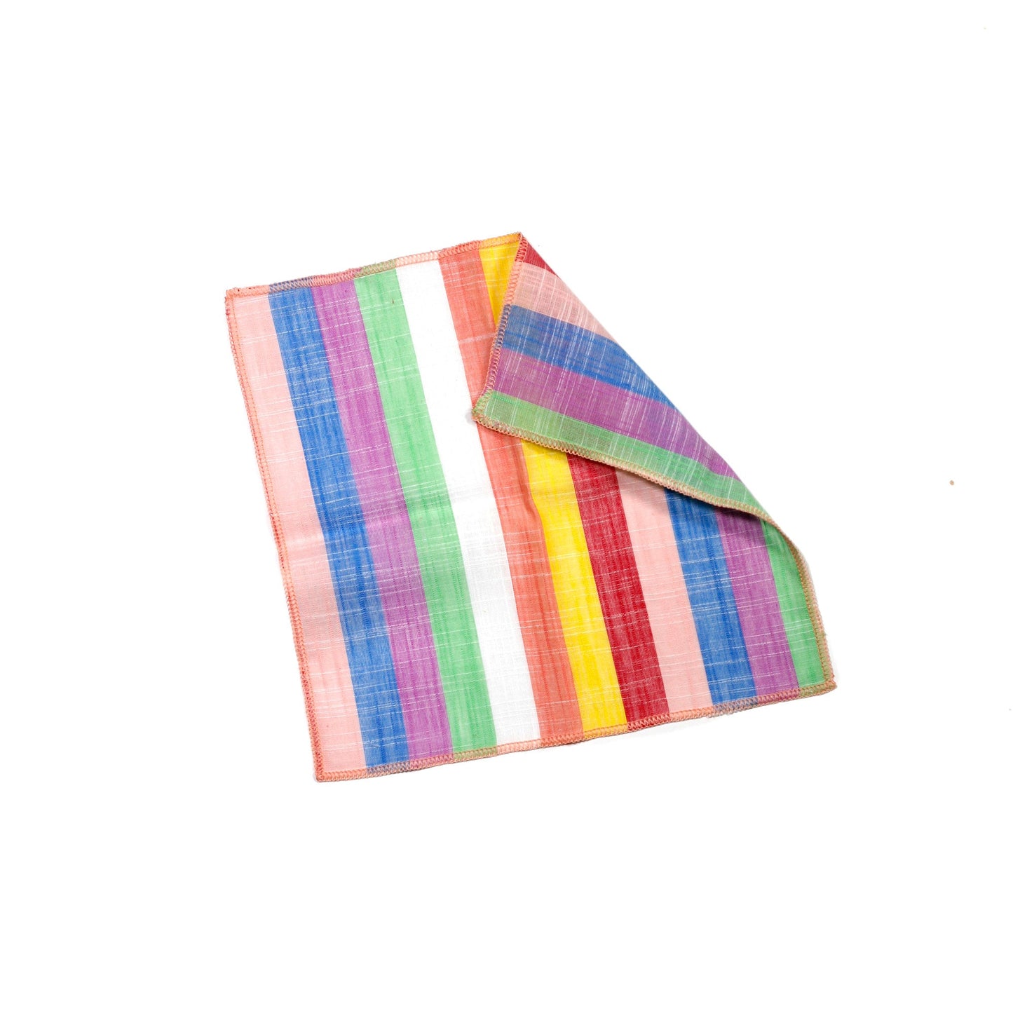 Rainbow Sherbet Multi-color Striped Cocktail Napkins, Set/4