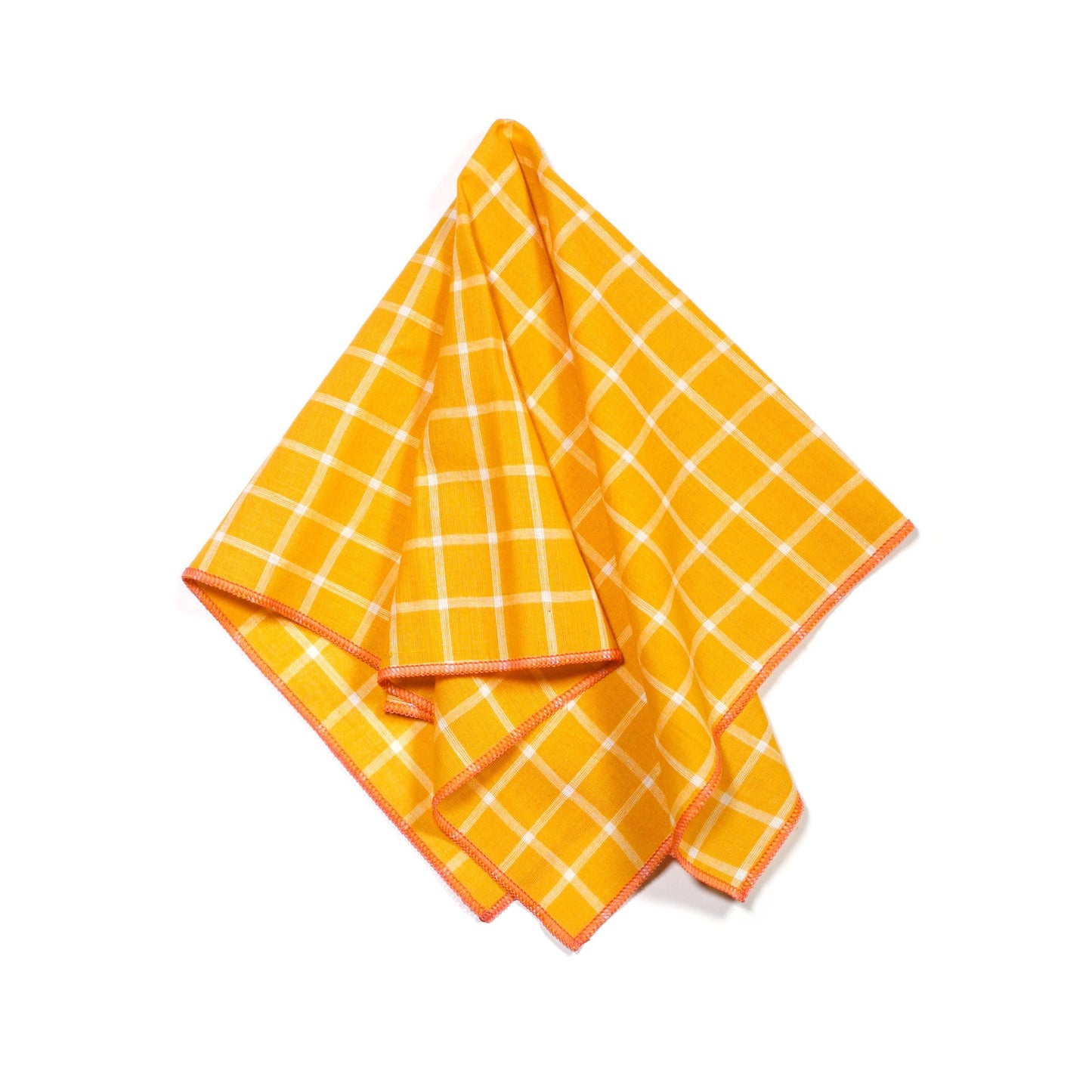 Tepache Yellow Windowpane Cloth Dinner Napkins, Set of 2