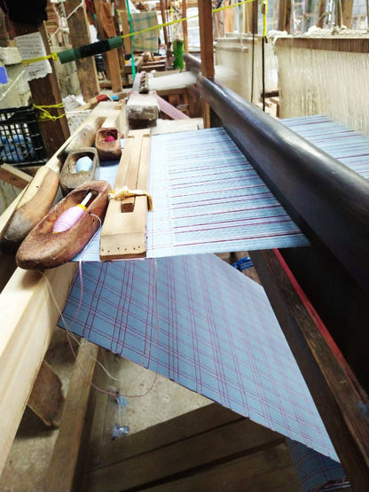 Chiapas Plaid Light Blue Pillow