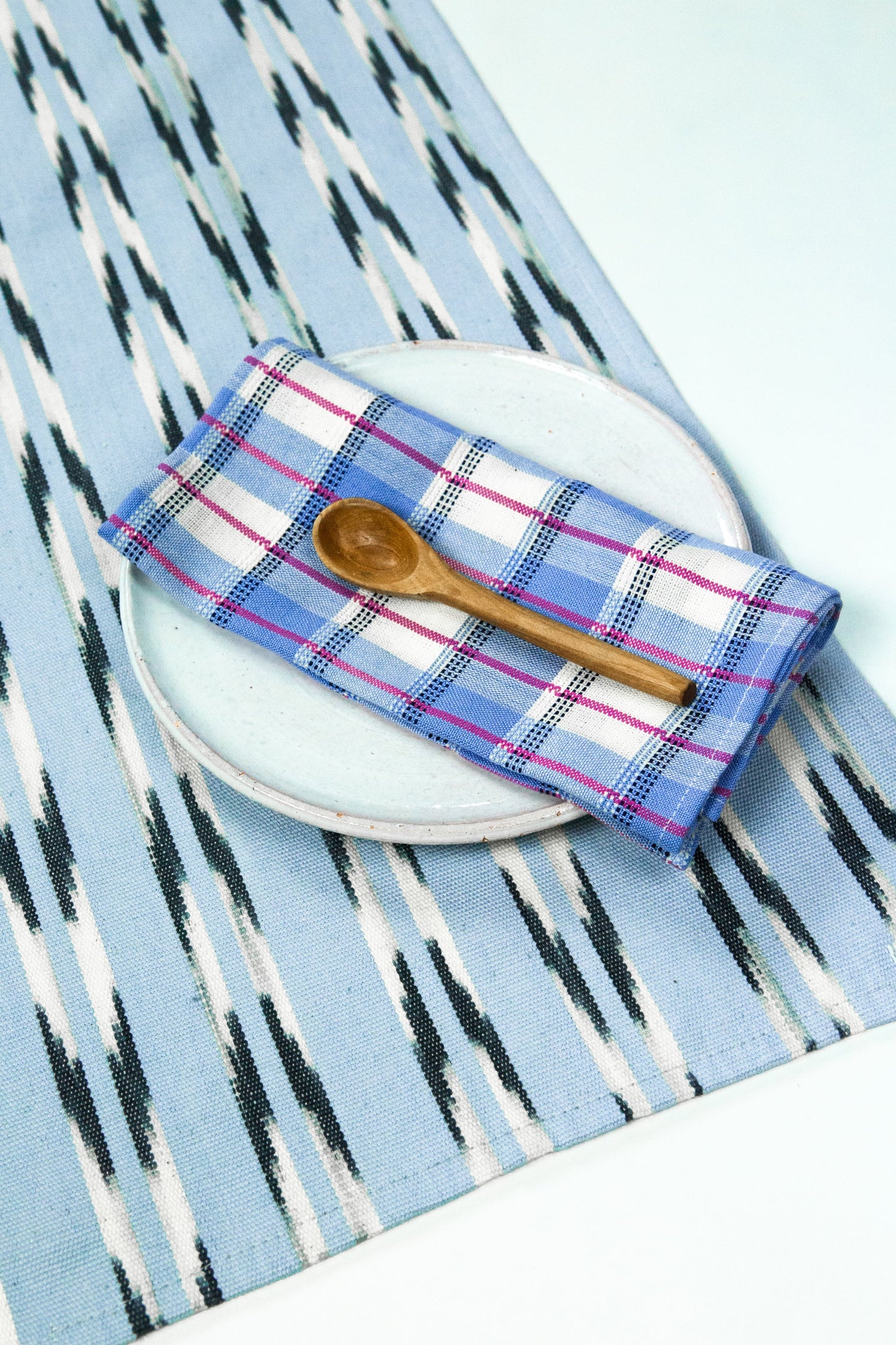 San Andres Gingham Blue & White Napkins