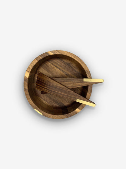 The Wooden Palate Angled Salad Server with Brass Inlay by The Wooden Palate Kitchen Accessories New Misc.