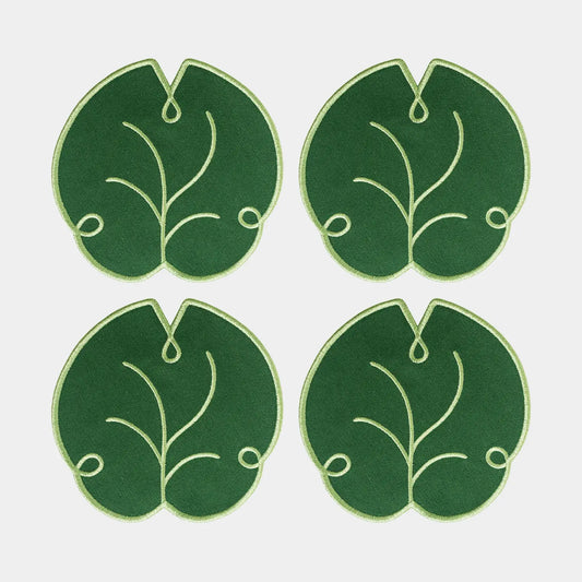 Octaevo Cocktail Coasters - Lily Leaf (Set of 4)