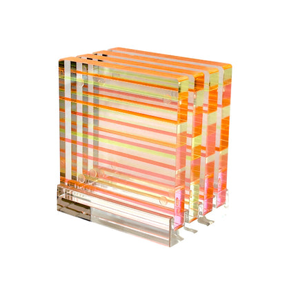 Canetti Colorful Coasters - Set of 4 in Yellow/Orange