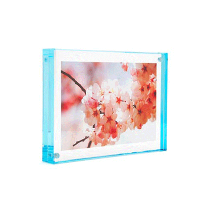 Color Edge Acrylic Magnet Frame in Aqua