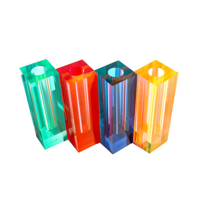 Canetti Acrylic Flower Vase in Purple/Blue