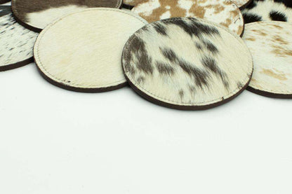 COWHIDE COASTER SET OF 4 - RES IPSA