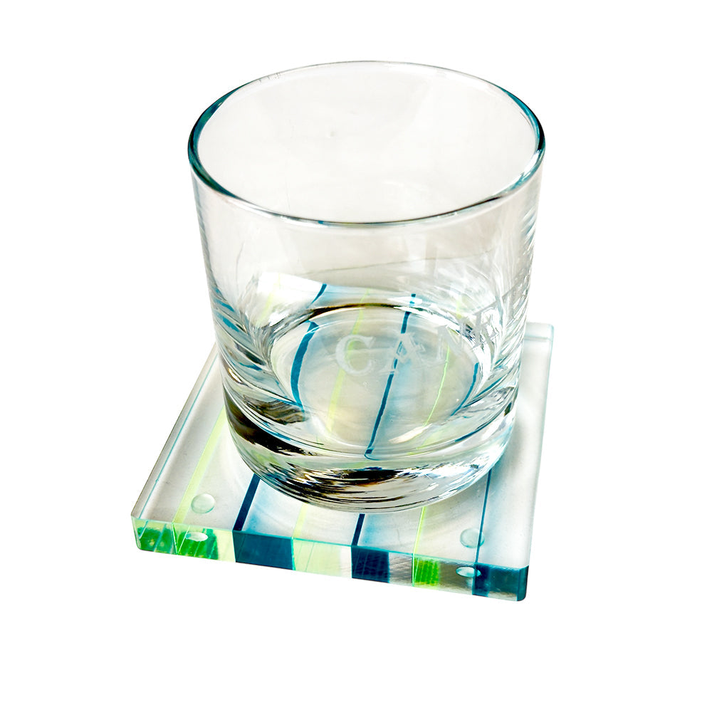 Canetti Colorful Coasters - Set of 4 in Blue/Green