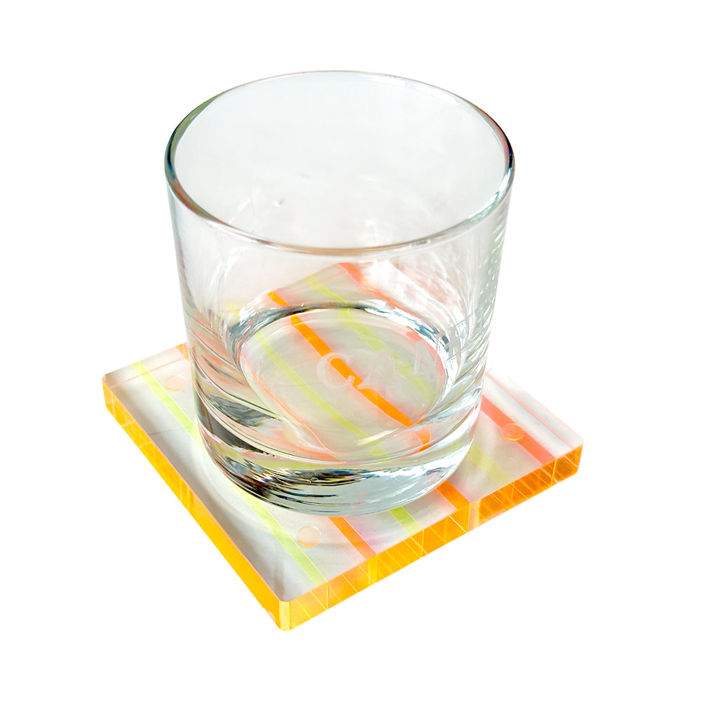 Canetti Colorful Coasters - Set of 4 in Yellow/Orange