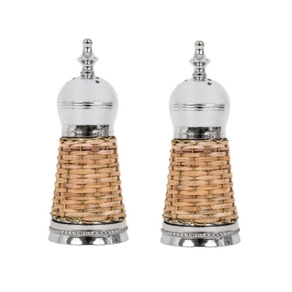 BASKETWEAVE SALT & PEPPER SHAKER SET