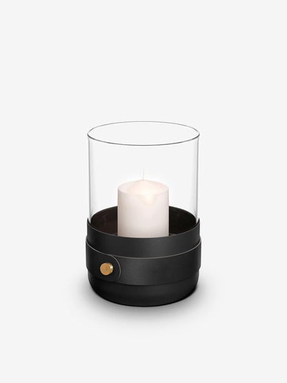 Eldvarm Emma Noir Candle Holder with Brass Detail by Eldvarm Home Accessories New Misc. 9" H x 6" Diameter / Black / Metal 3760258720484