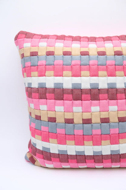 Pink Tetris Sujani Puff Pillow