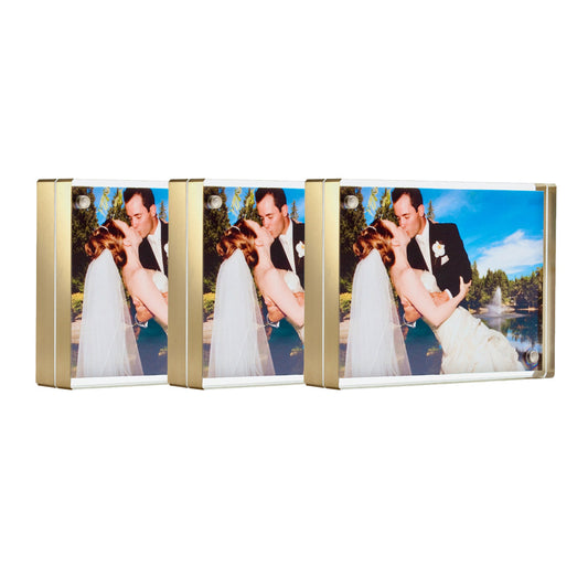 Gold Edge Magnet Frame - Set of 3 - 5" x 7"