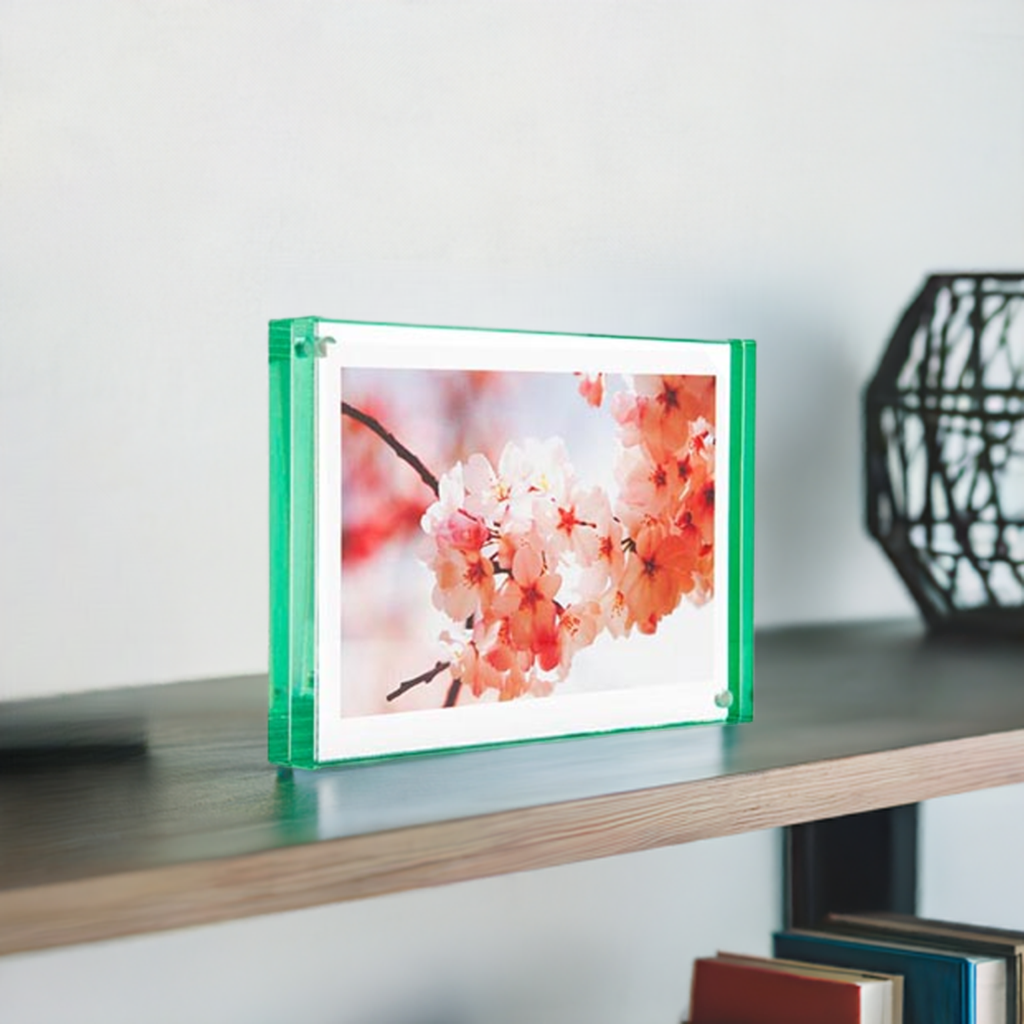 Color Edge Acrylic Magnet Frame in Green
