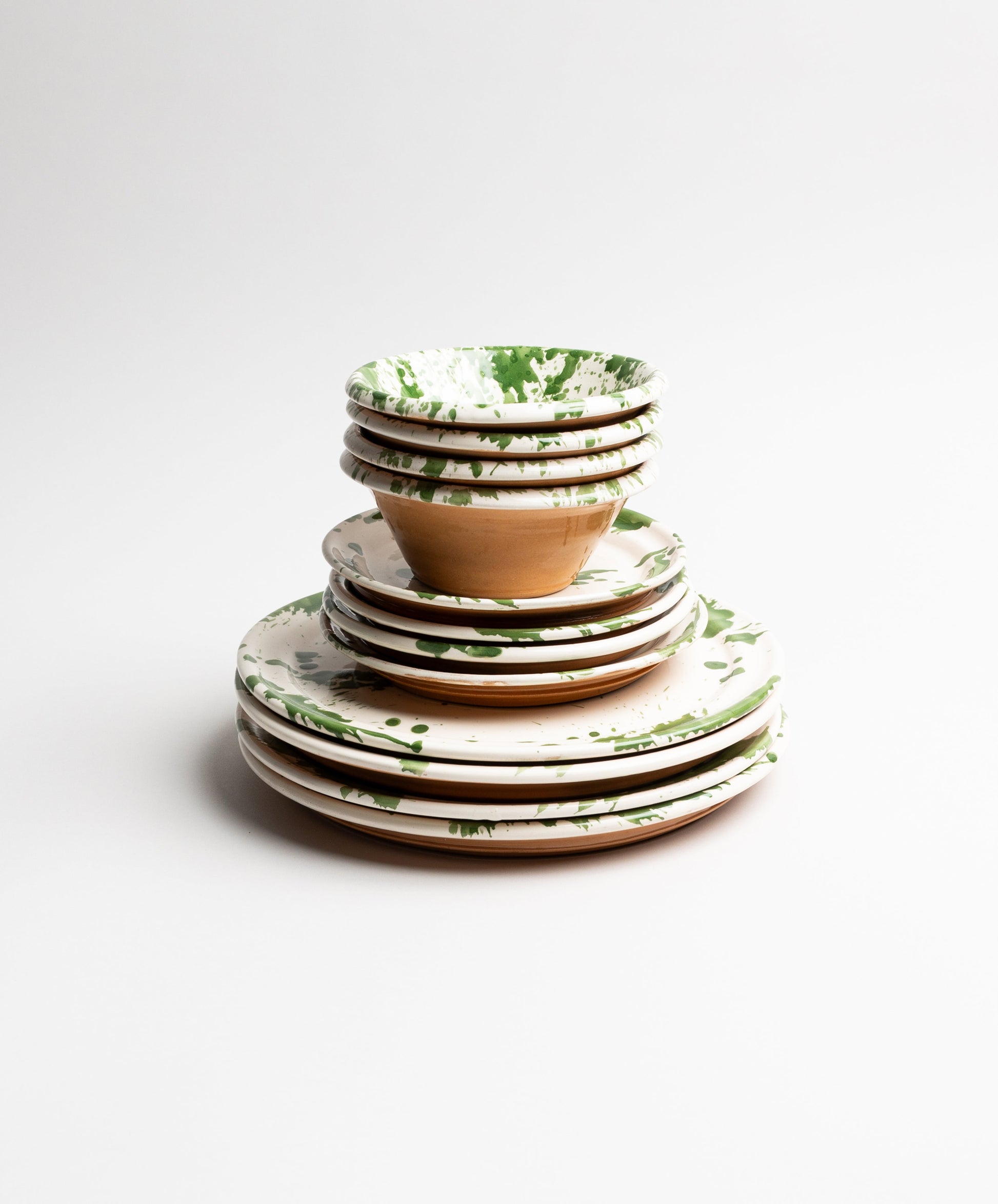 Dinner Plate Set- Il Buco Vita / Color~Green Splatterware