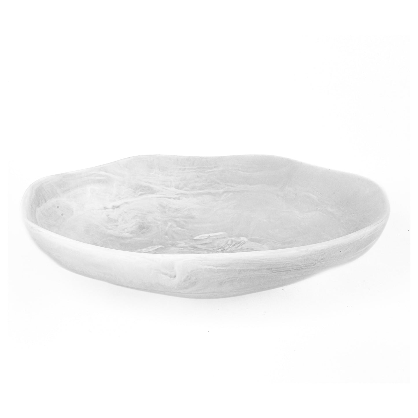 Large Wavy Bowl -White Swirl