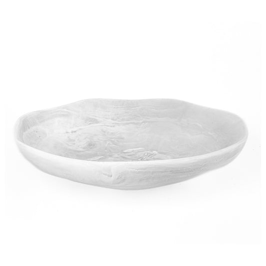 Large Wavy Bowl -White Swirl