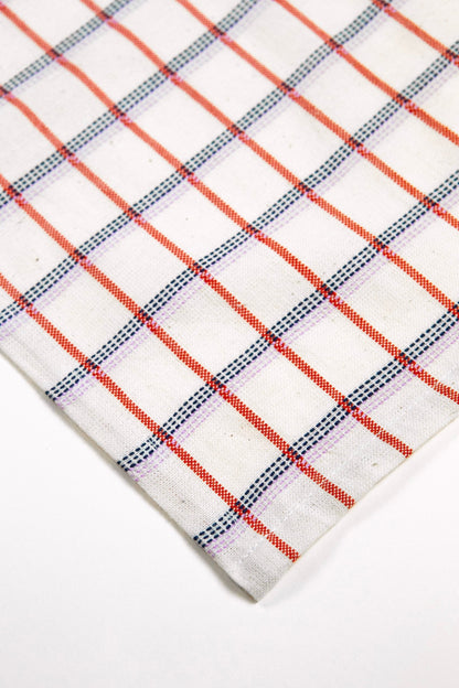 San Lucas Plaid White & Orange Table Runner
