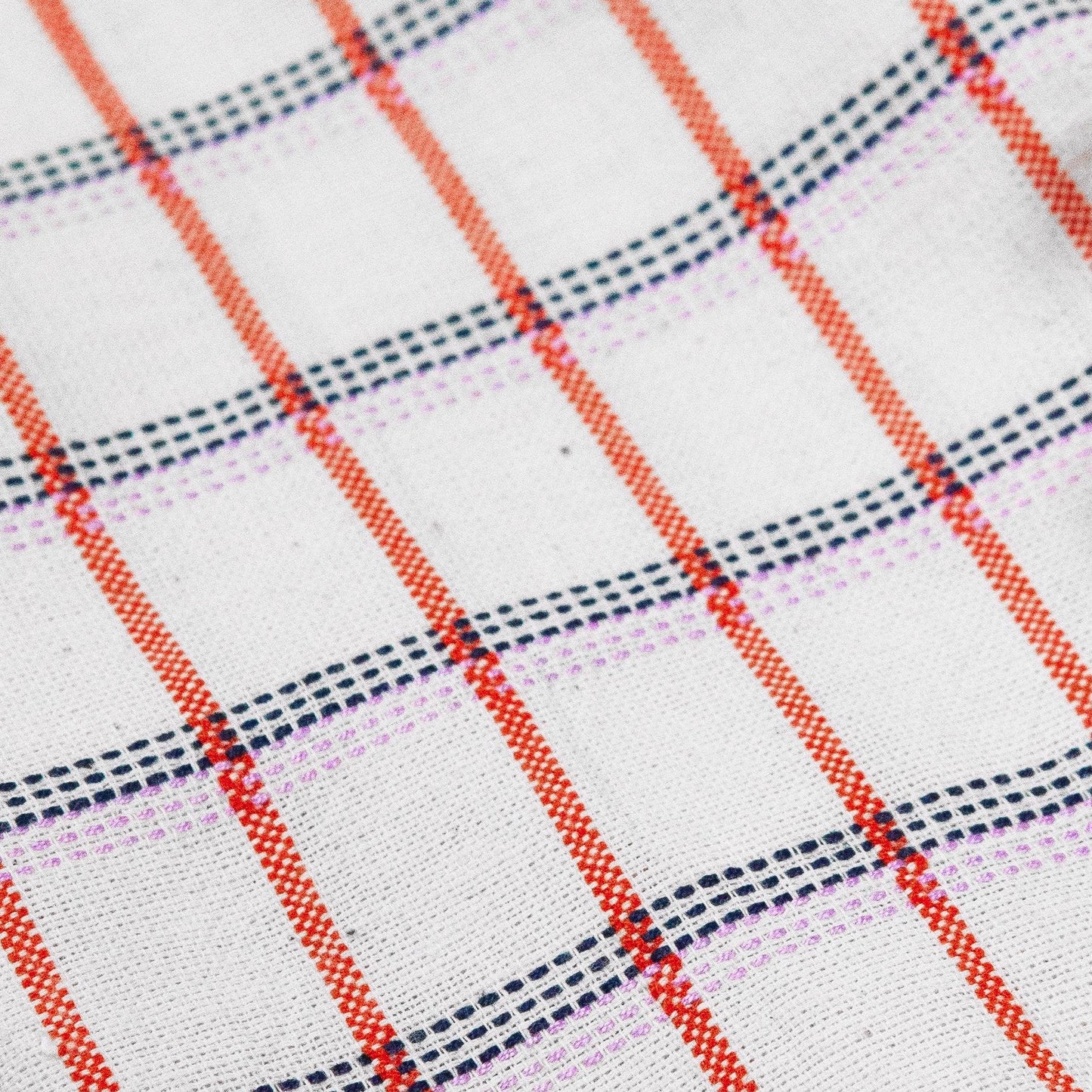 San Lucas Plaid White & Orange Table Runner
