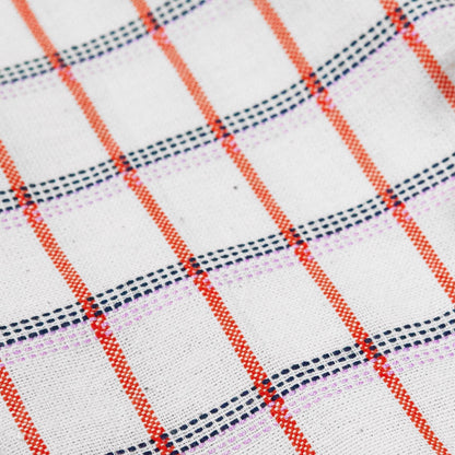 San Lucas Plaid White & Orange Table Runner