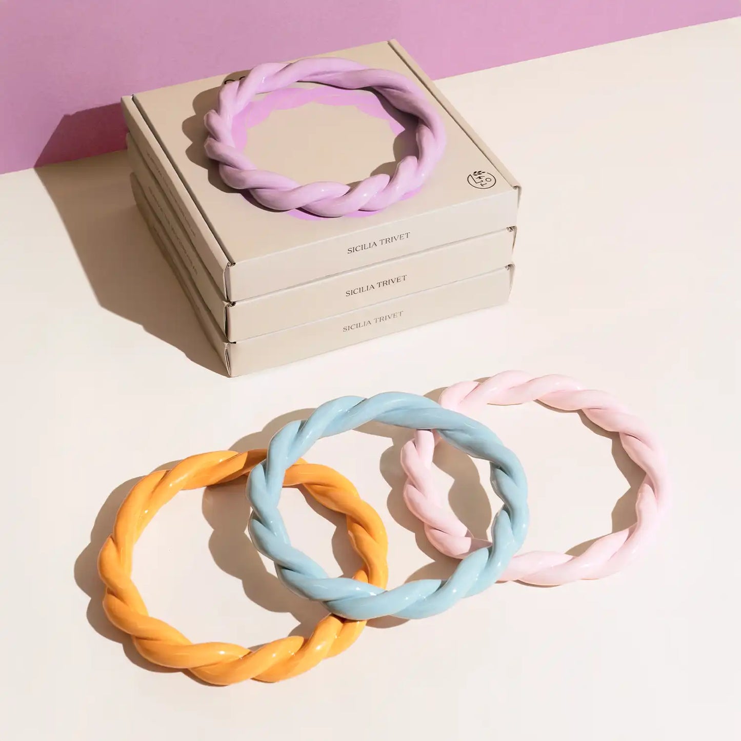 OCTAEVO Sicilia Ceramic Trivet - Tangerine