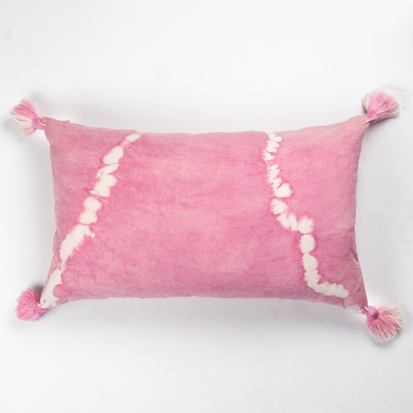 Pink Natural Dyed Shibori Tassel Pillows