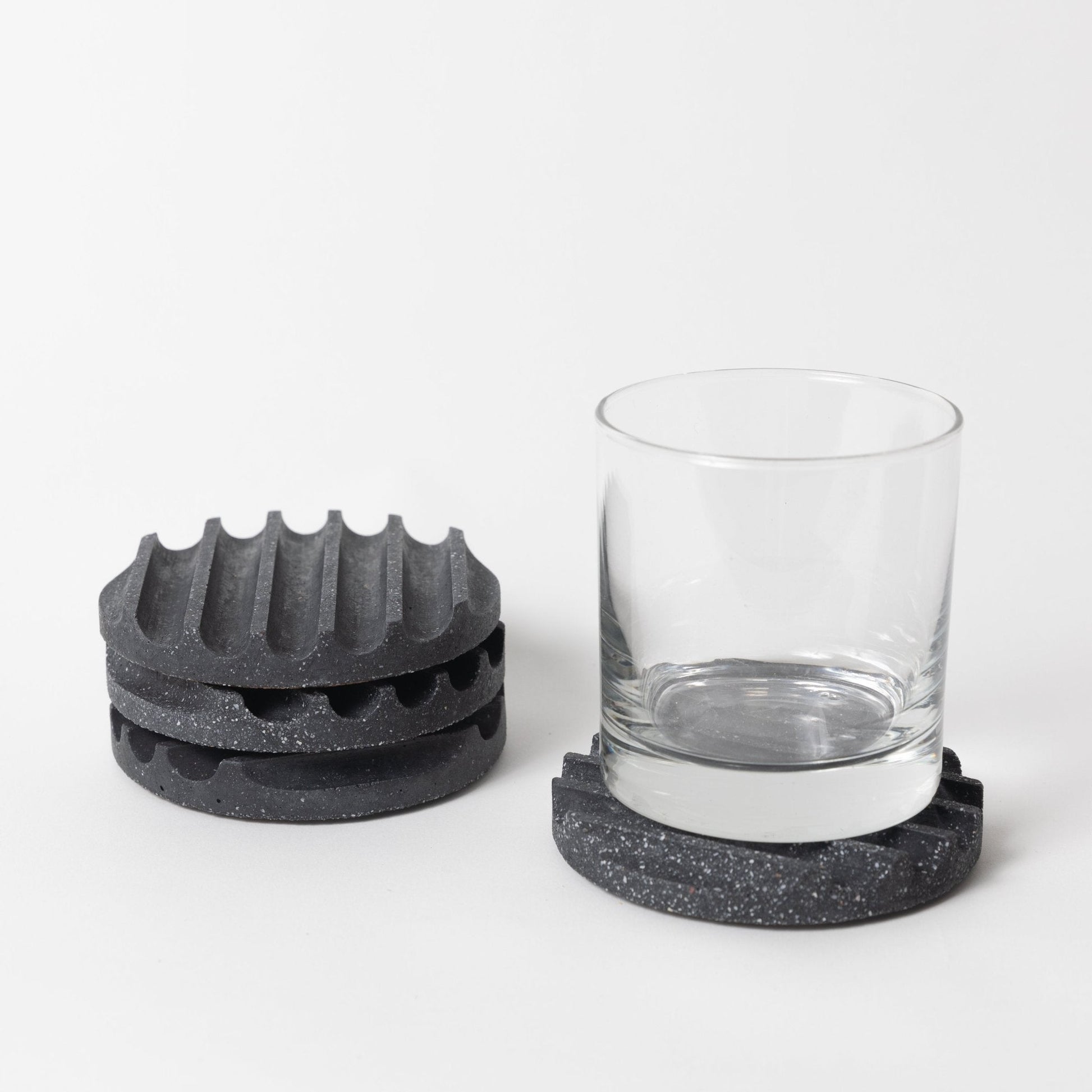 Coaster Set | Black Terrazzo - pretti.cool