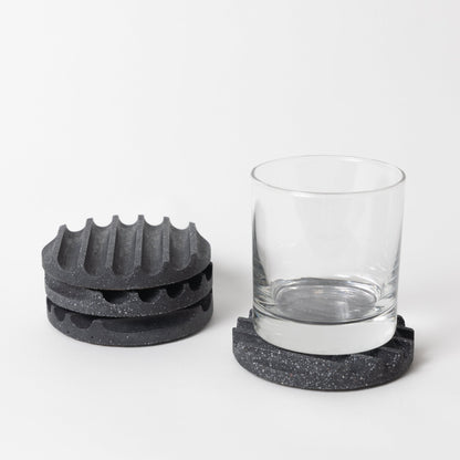 Coaster Set | Black Terrazzo - pretti.cool
