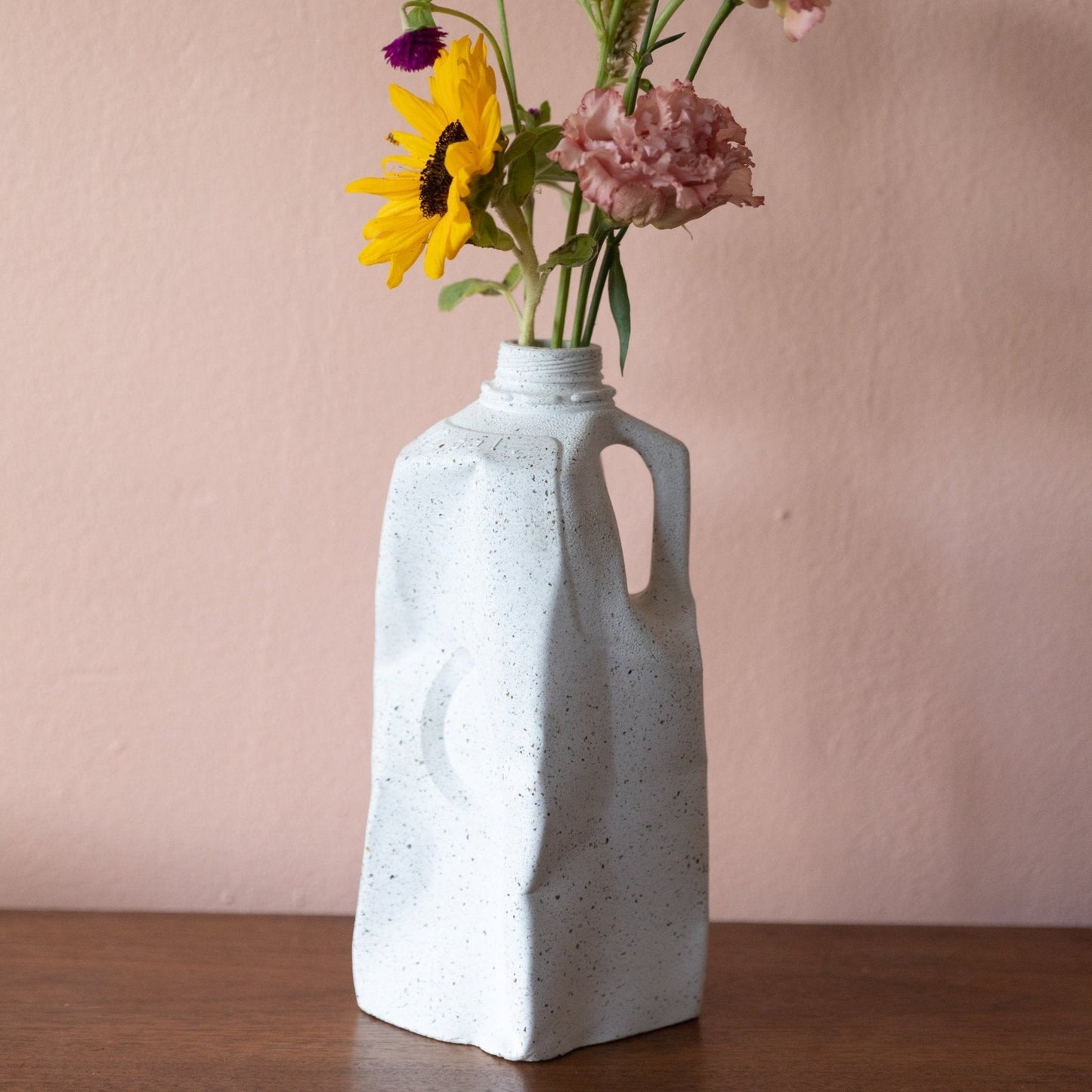 Milk Jug Vase | White Terrazzo - pretti.cool