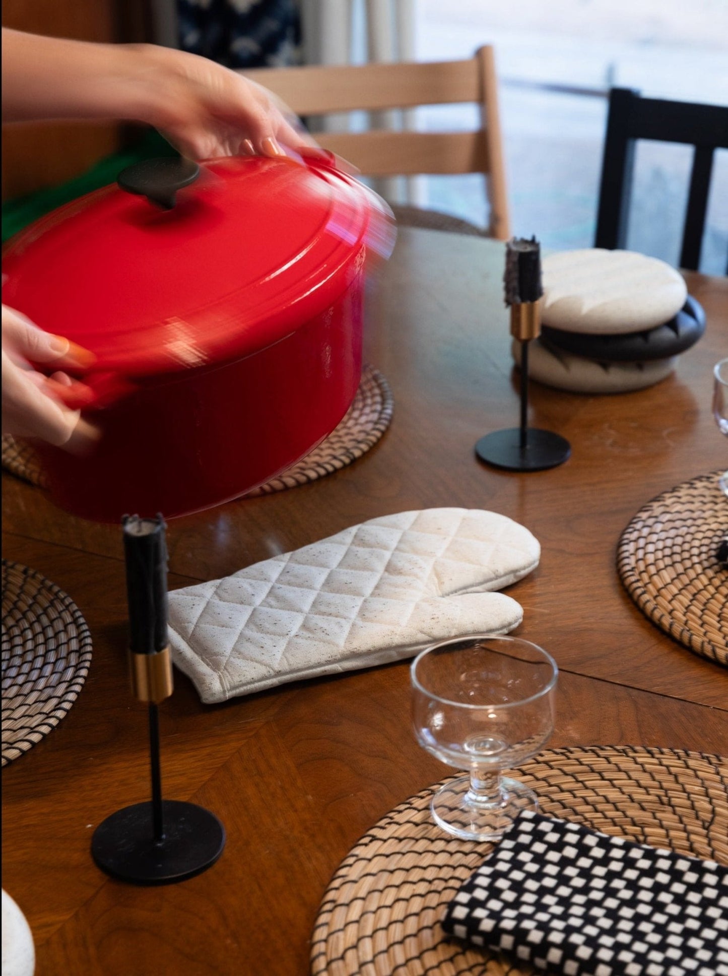 Oven Mitt Trivet | White Terrazzo