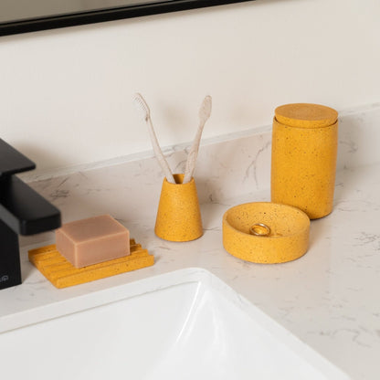 Cotton Swab Holder | Marigold Terrazzo - pretti.cool