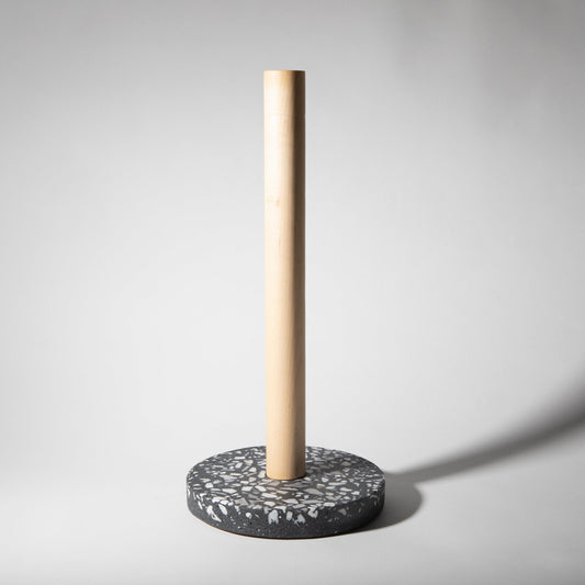 Paper Towel Holder | Larger Black Terrazzo