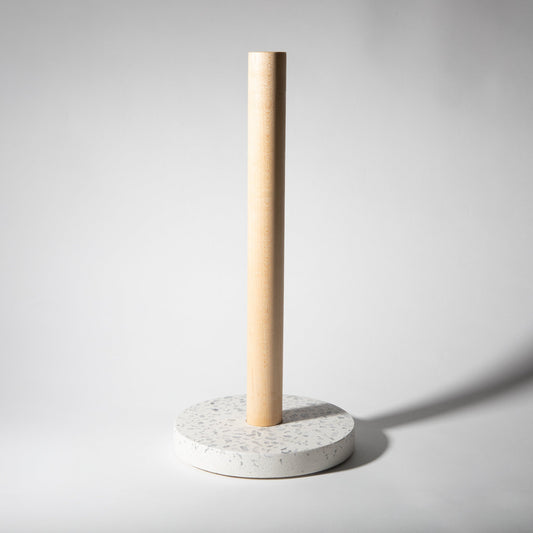 Paper Towel Holder | Chunky White Terrazzo
