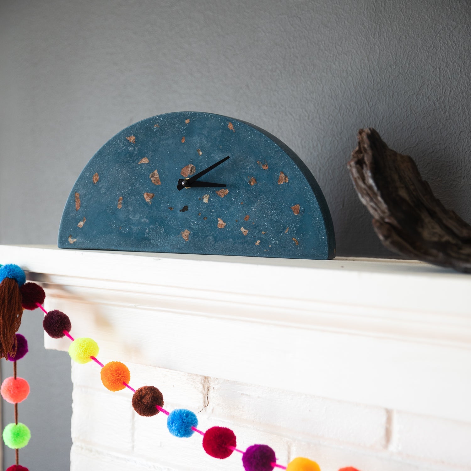 Mantle Clock | Cobalt Terrazzo - pretti.cool